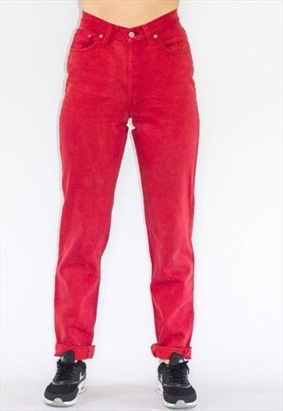 VINTAGE RARE SUPER HIGH WAIST RED MOM LEVI JEANS