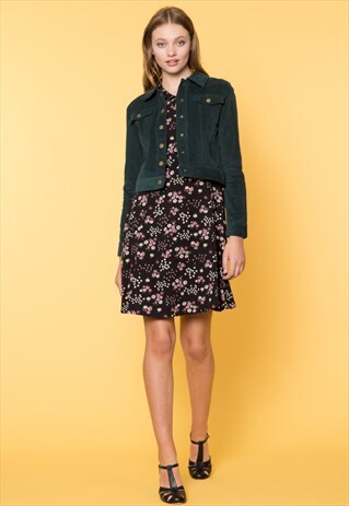 GREEN CORDUROY BUTTON UP JACKET