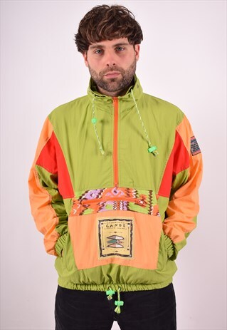 VALENTINO MENS VINTAGE PULLOVER JACKET MEDIUM MULTI 90S