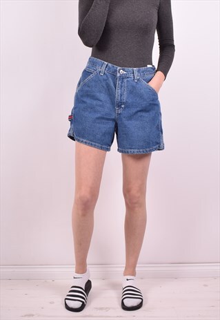 TOMMY HILFIGER WOMENS VINTAGE DENIM SHORTS W30 BLUE 90S