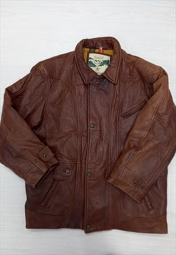 Vintage 90s Timberwear Jacket Brown Leather 