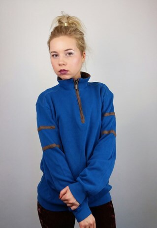 BABISTA VINTAGE UNISEX 1/4 ZIP COTTON KNIT SWEATSHIRT