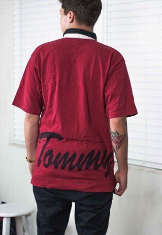 VINTAGE TOMMY HILFIGER SHIRT LOGO 90S M 15.8