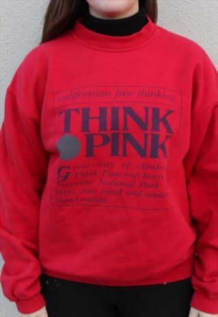 VINTAGE THINK PINK SWEATSHIRT SIZE WOMEN'S MEDIUM
