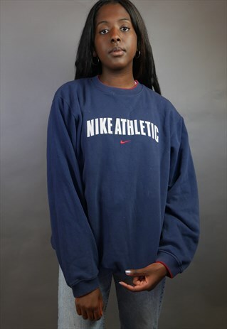 NAVY BLUE NIKE ATHLETIC SPELL OUT SWEATSHIRT