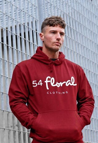 LARGE GRAPHIC PULLOVER HOODY - BRICK RED