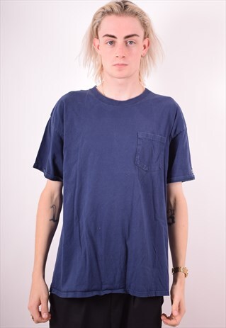 CHAMPION MENS VINTAGE T-SHIRT TOP XL BLUE 90S