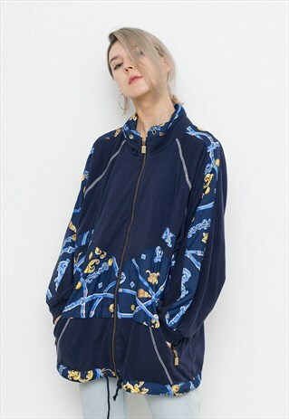 GOLD BAROQUE PATTERN VINTAGE 90S BOMBER JACKET
