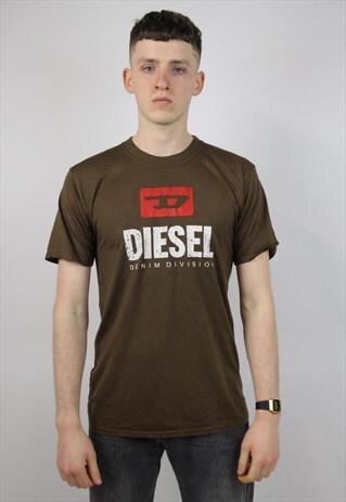 VINTAGE DIESEL BROWN PRINTED T-SHIRT