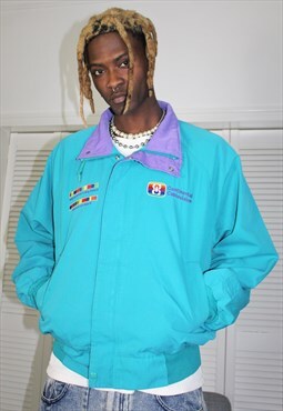Vintage 1992' Turquoise & Purple Classic Worker Jacket
