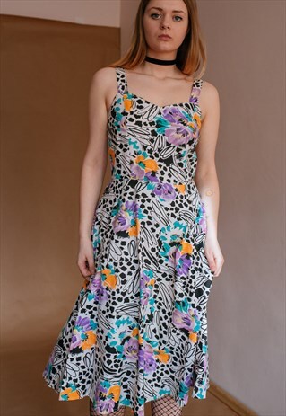 VINTAGE 50S MIDI PLEATED DRESS