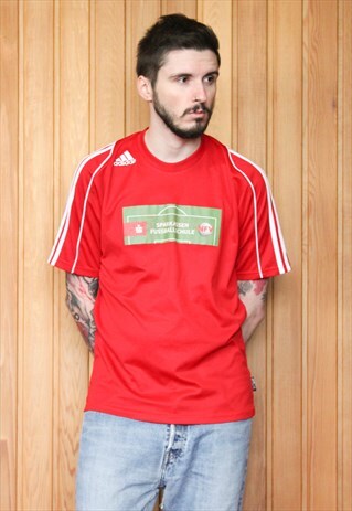 VINTAGE 1990S RED ADIDAS FOOTBALL SHIRT
