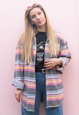 VINTAGE HIPPIE OVERSIZED AZTEC WOVEN SHIRT