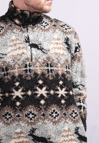 VINTAGE HALF ZIP FLEECE TOP