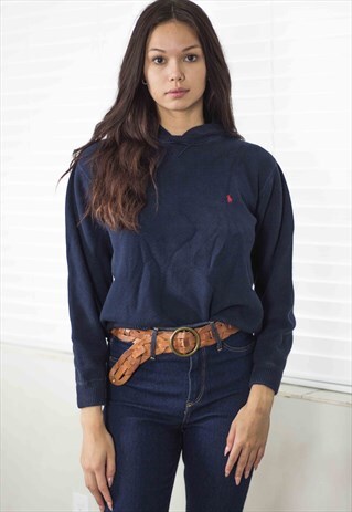 VINTAGE POLO RALPH LAUREN HOODIE SWEATSHIRT LOGO 90S 21.4