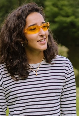 Sporty Sunglasses in Yellow frame with Yellow Grey lens
