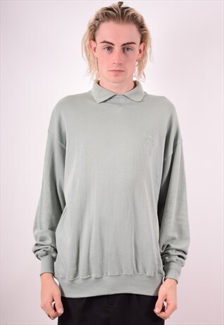 CERRUTI 1881 MENS VINTAGE SWEATSHIRT JUMPER XL GREEN 90S