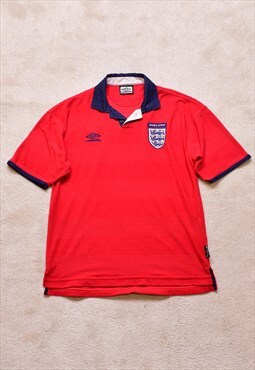 Vintage 90s Umbro England Red Football T Shirt