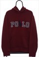 Vintage Polo Ralph Lauren Spellout Maroon Hoodie Womens