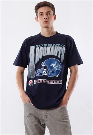 VINTAGE TORONTO ARGONAUTS 1995 GRAPHIC TEE 90S BLUE