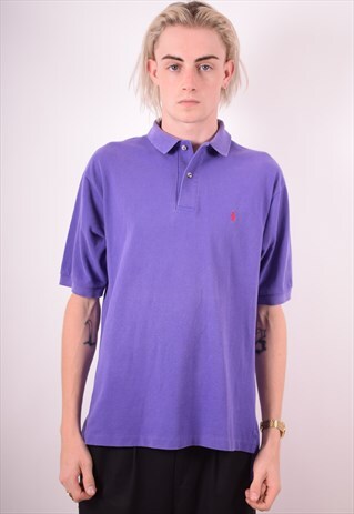 POLO RALPH LAUREN MENS VINTAGE POLO SHIRT XL PURPLE 90S