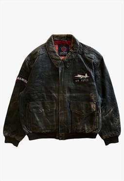 Vintage 90s Men's Albatross Air Force Leather Jacket