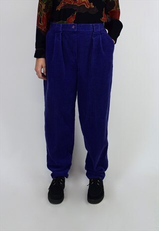 VINTAGE 90'S BLUE/PURPLE CORDUROY TROUSERS