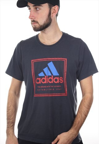 VINTAGE ADIDAS GRAPHIC BIG LOGO T SHIRT TEE