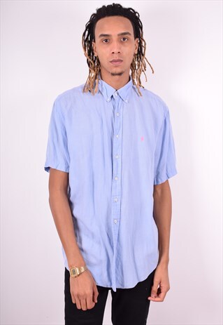 RALPH LAUREN MENS VINTAGE SHIRT XL BLUE 90'S