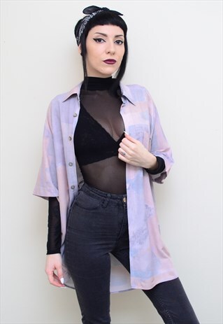 VINTAGE 90'S DREAMY PASTEL PATTERNED OVERSIZED SHIRT
