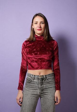 ROKIT RECYCLED VELVET CROP TOP