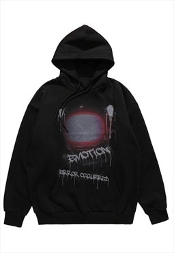Retro TV hoodie graffiti pullover raver top emotion jumper