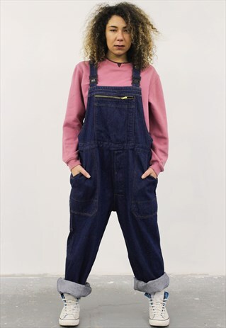 VINTAGE BLUE DENIM DUNGAREES