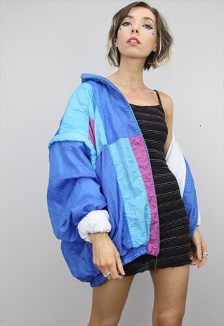 VINTAGE 80S 90S OVERSIZED FESTIVAL SHELL JACKET