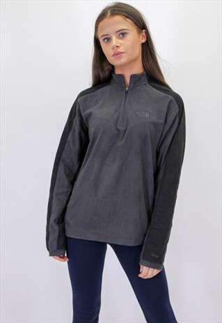 VINTAGE THE NORTH FACE FLEECE 1/4 ZIP FLEECE IN GREY