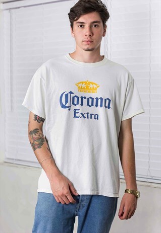 VINTAGE CORONA EXTRA T-SHIRT LOGO 90S XL 6.7
