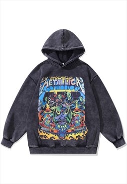 Metal band hoodie vintage wash pullover Metallica jumper
