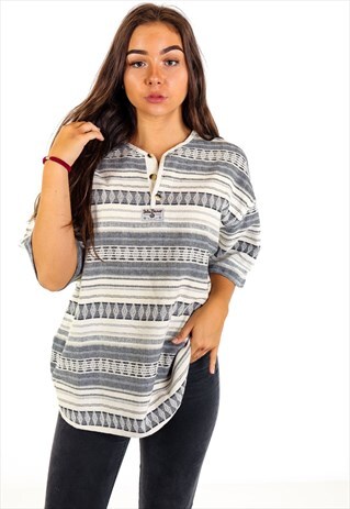 VINTAGE AZTEC PATTERNED SHIRT S876