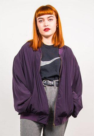 VINTAGE 90'S PURPLE BOMBER JACKET