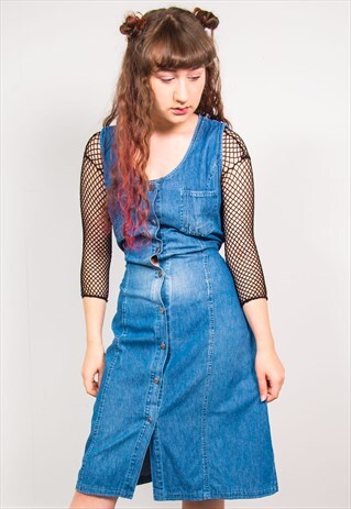 VINTAGE 90'S BLUE DENIM DRESS