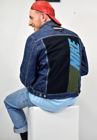 NORTH CUSTOM REWORKED NIKE PATCH FESTIVAL DENIM JACKET