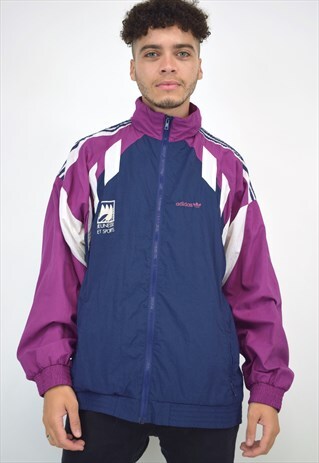 VINTAGE 90S ADIDAS PURPLE BLUE JACKET