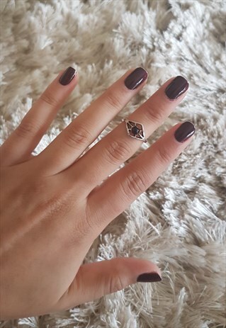 BLACK STONE STERLING RING