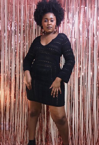 70S STYLED KAREN MILLEN CROCHET DRESS