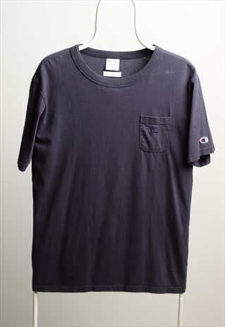 VINTAGE CHAMPION LOGO CREWNECK T-SHIRT NAVY