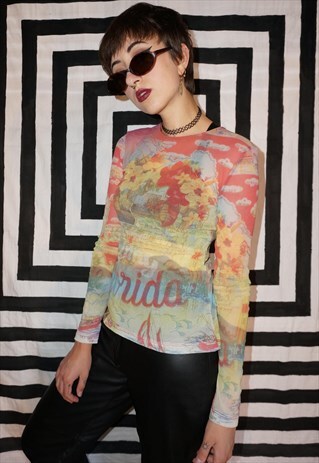 VINTAGE 90'S / Y2K FLORIDA MESH TOP