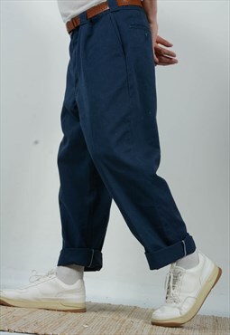 Vintage 90s Dickies Workwear Pants Loose Fit Blue Size 40"