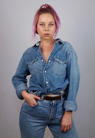 VINTAGE 90'S UNISEX LEVI'S SLIM FIT DENIM SHIRT
