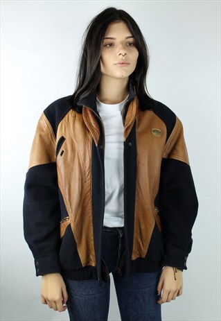 VINTAGE LEATHER BOMBER JACKET