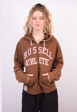 Vintage Russell Athletic Hoodie Sweater Brown